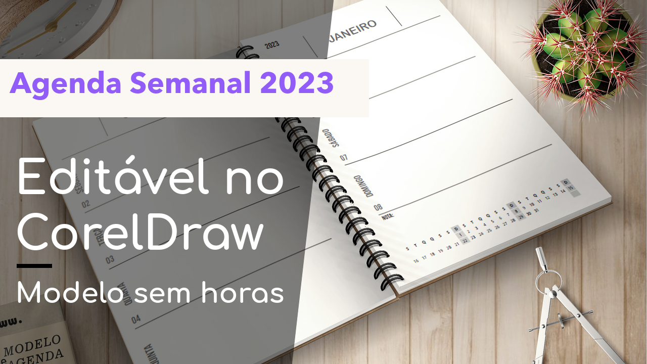 Miolo de Agenda Semanal 2023 Sem horas Editável CorelDraw -