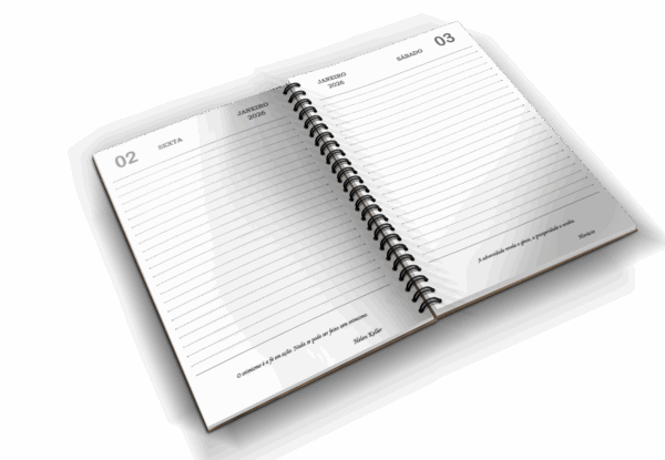 Agenda Diária 2026 com Frases Motivacionais + 40 capas de brinde - Imagem 7