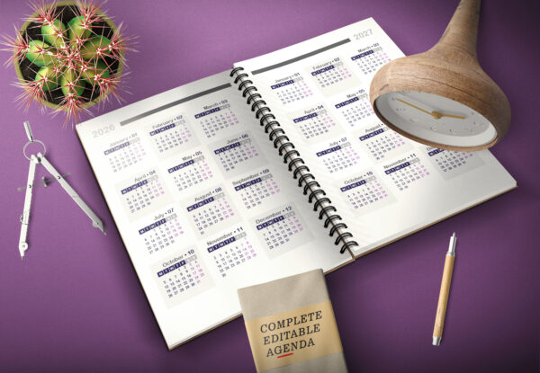 Miolo de Agenda em Inglês 2026 | Diária Editável CorelDraw - Image 3