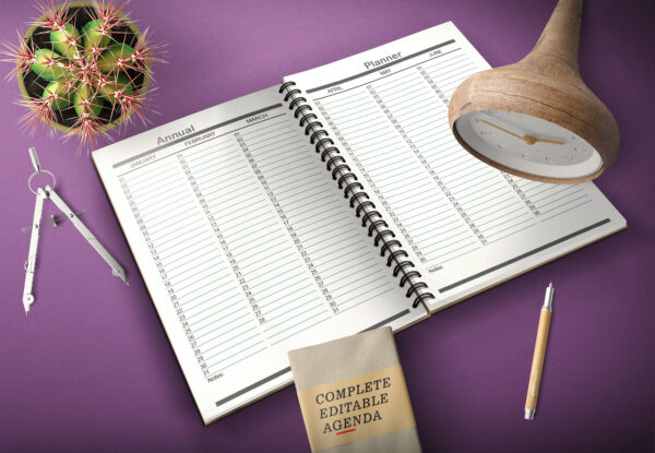 Miolo de Agenda em Inglês 2026 | Diária Editável CorelDraw - Image 5