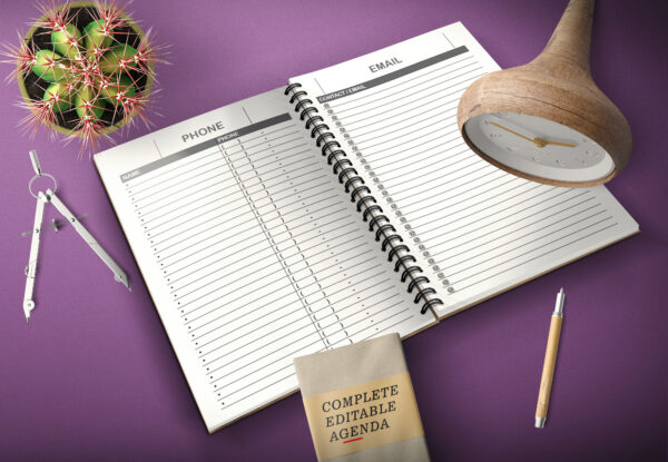 Miolo de Agenda em Inglês 2026 | Diária Editável CorelDraw - Image 7