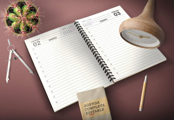 Miolo de Agenda em Espanhol 2026 | Diária Editável CorelDraw - Image 6