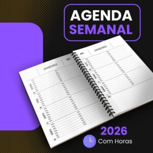 Agenda Semanal 2026 com horas para imprimir
