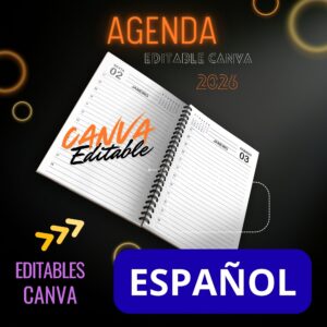 Agenda 2026 Editável no Canva - Espanhol