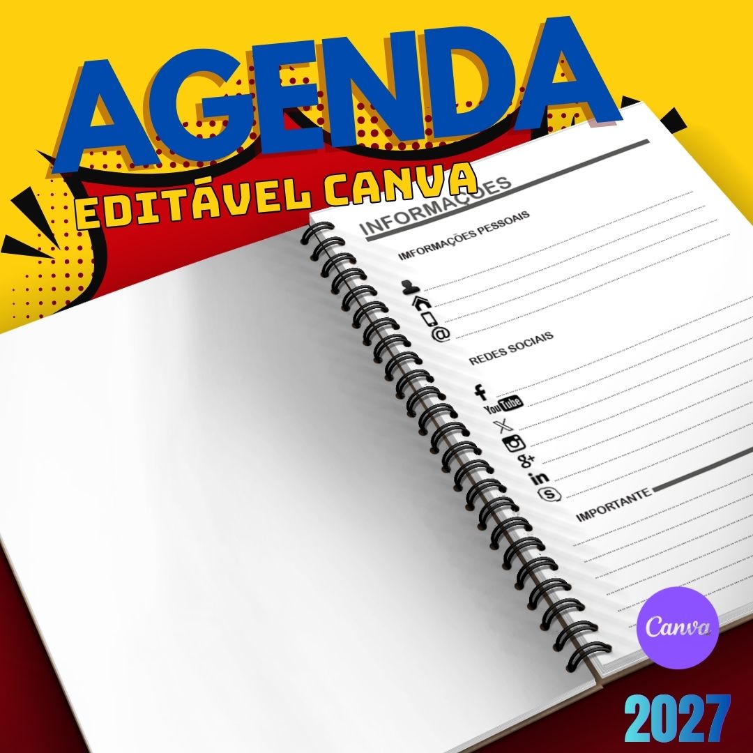 Agenda 2027 Editável no Canva - Personalize Sua Agenda - Imagem 2