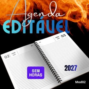 Miolo de Agenda Editável 2027 Coreldraw Diária M02 sem Horas
