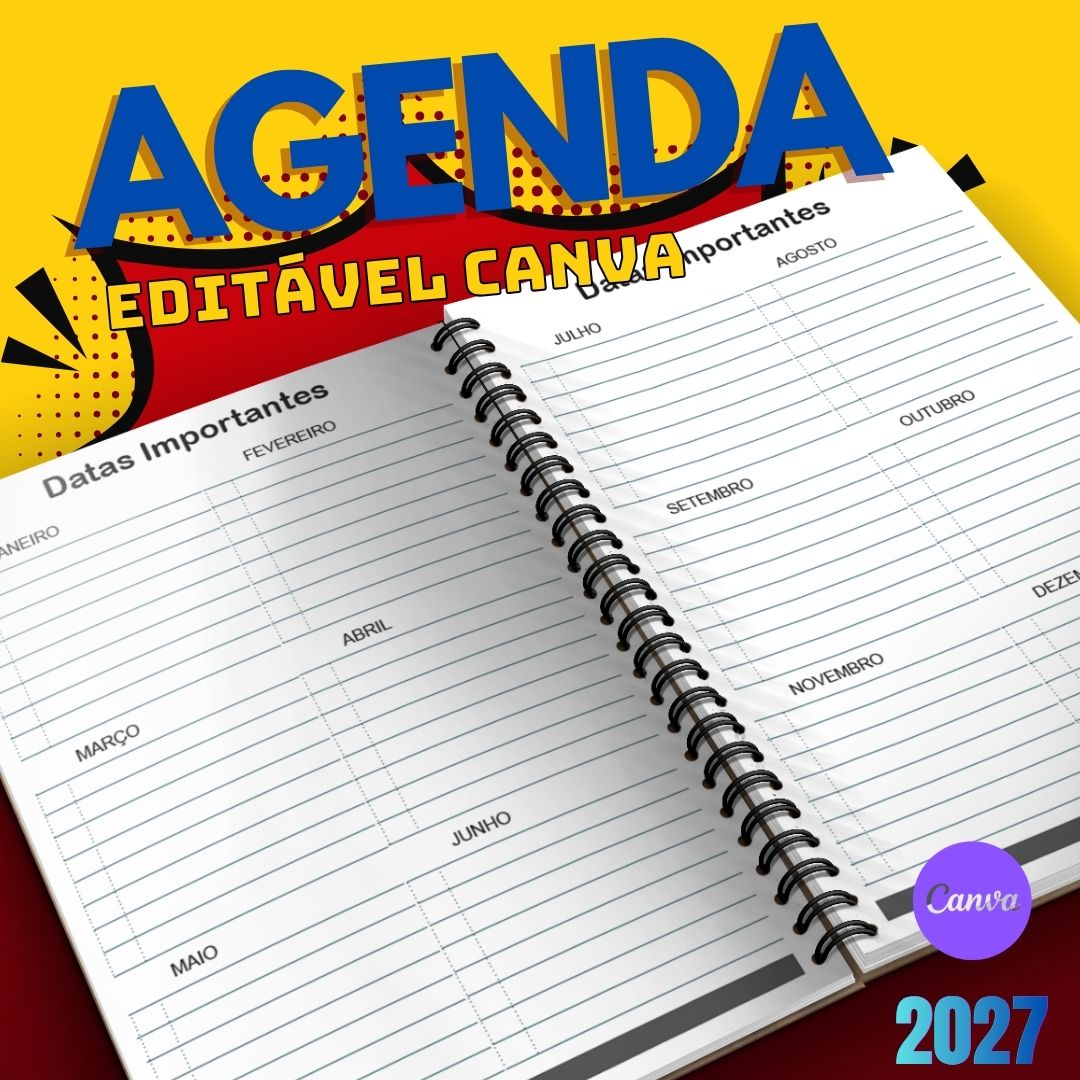 Agenda 2027 Editável no Canva - Personalize Sua Agenda - Imagem 4