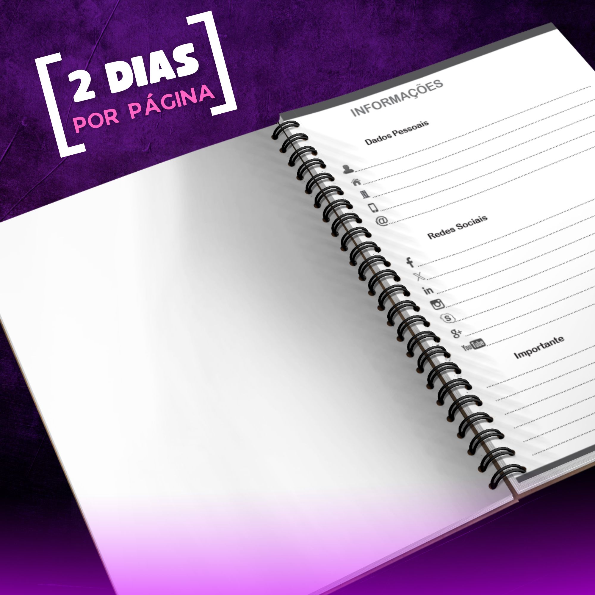 Agenda 2 dias por página 2027 para Imprimir - Imagem 2