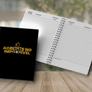 Brinde Capa para agenda Acredite no Impossível