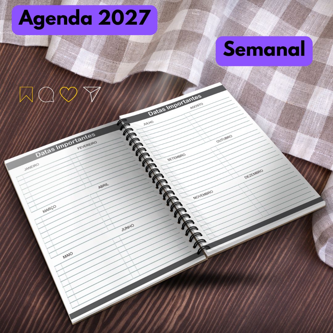Agenda Semanal 2027 sem horas para imprimir - Imagem 4