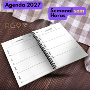 Agenda Semanal 2027 sem horas para imprimir