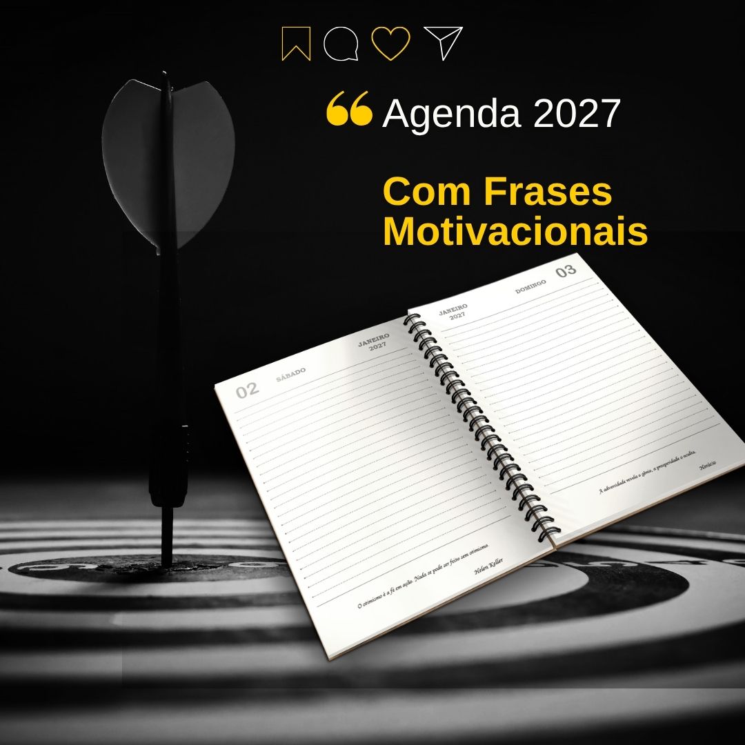 Agenda Diária 2027 com Frases Motivacionais